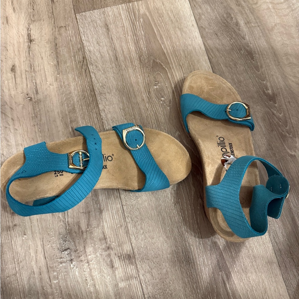 Papillio Turquoise Buckle Sandals - Picture 3 of 7